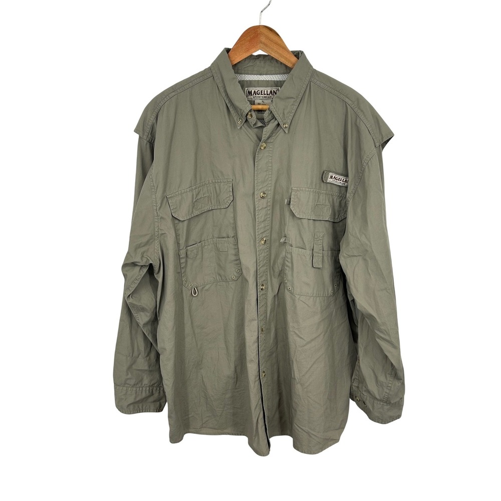 Magellan Sportswear Mens Fishing Shirt Long Sleeve‎ Sage Green XL